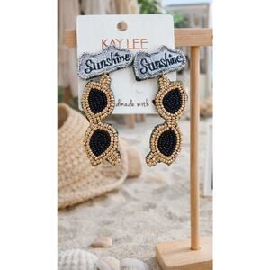Kay Lee Sunshine Sun Glasses Beaded Earrings New
